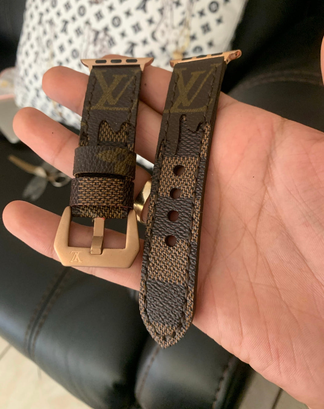faux louis v apple watch band